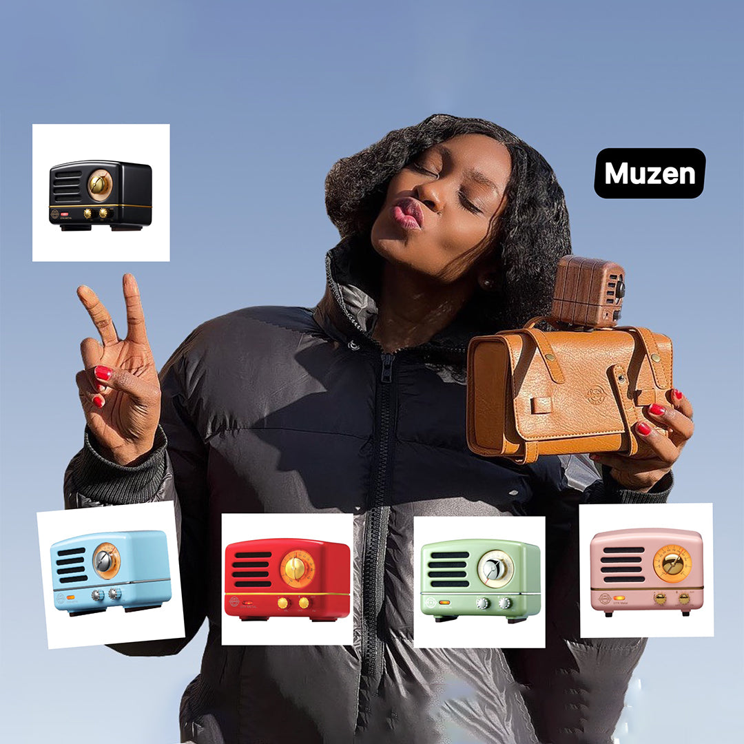 MUZEN OTR Portable Retro FM Radio Bluetooth Speaker-Walnutwood