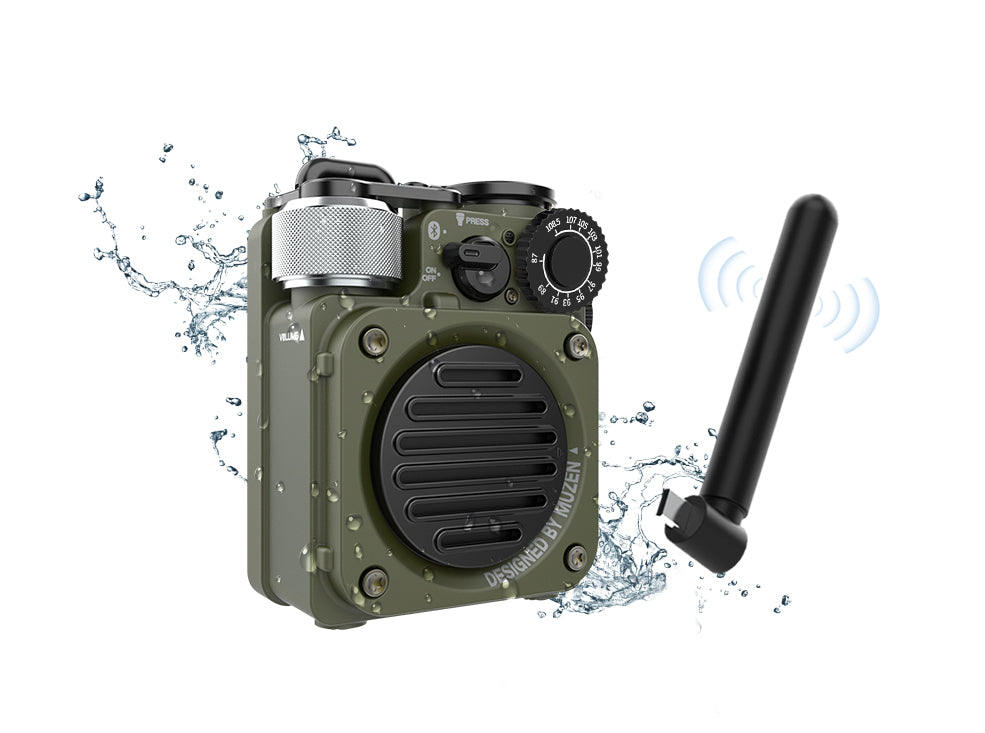 MUZEN Wild Mini 3.0 Outdoor Portable Bluetooth Speaker&FM Radio Antenna