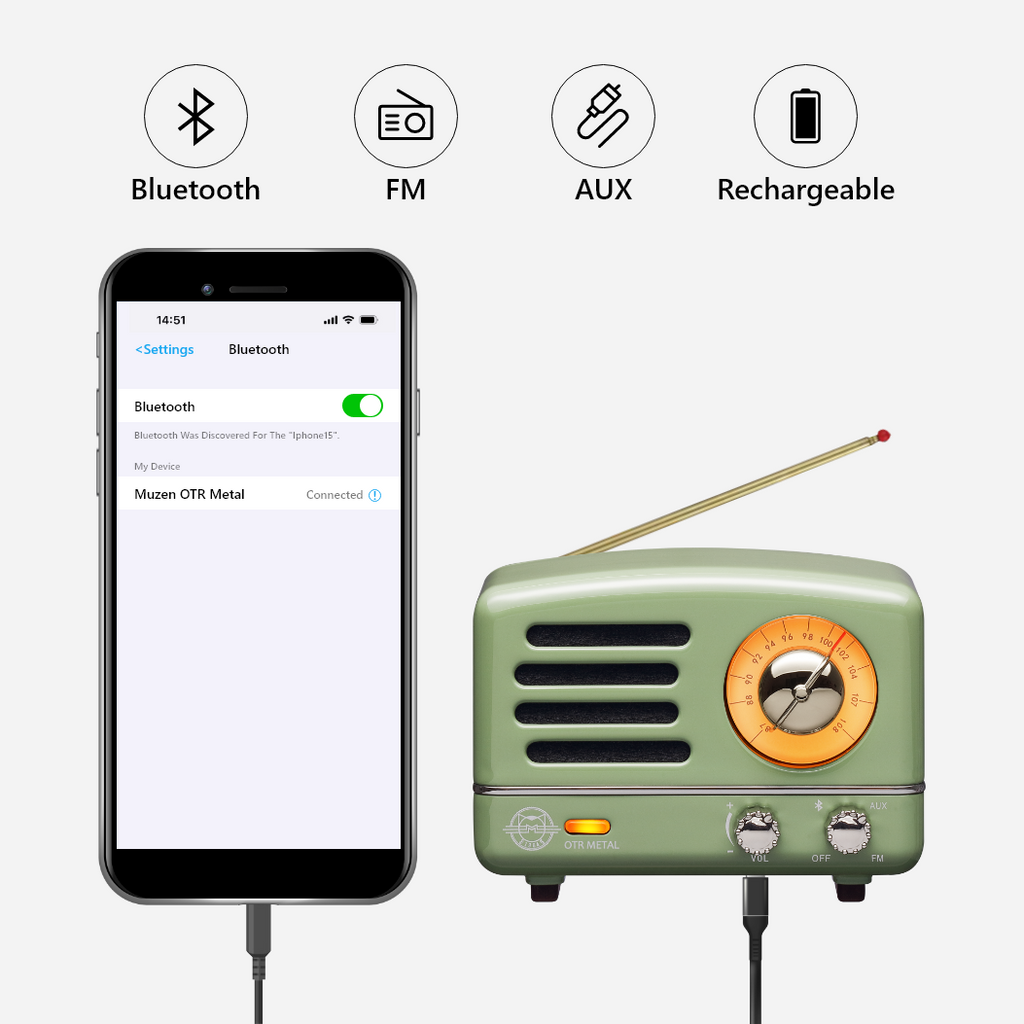 How to Connect Muzen OTR Mini Speaker to iPhone Bluetooth | Muzen