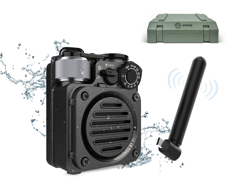 MUZEN Wild-Mini Cassa Bluetooth Portatile - Metallica, IPX5, Torcia LED Con 3 Modalità, Regalo Uomo E Ragazzo