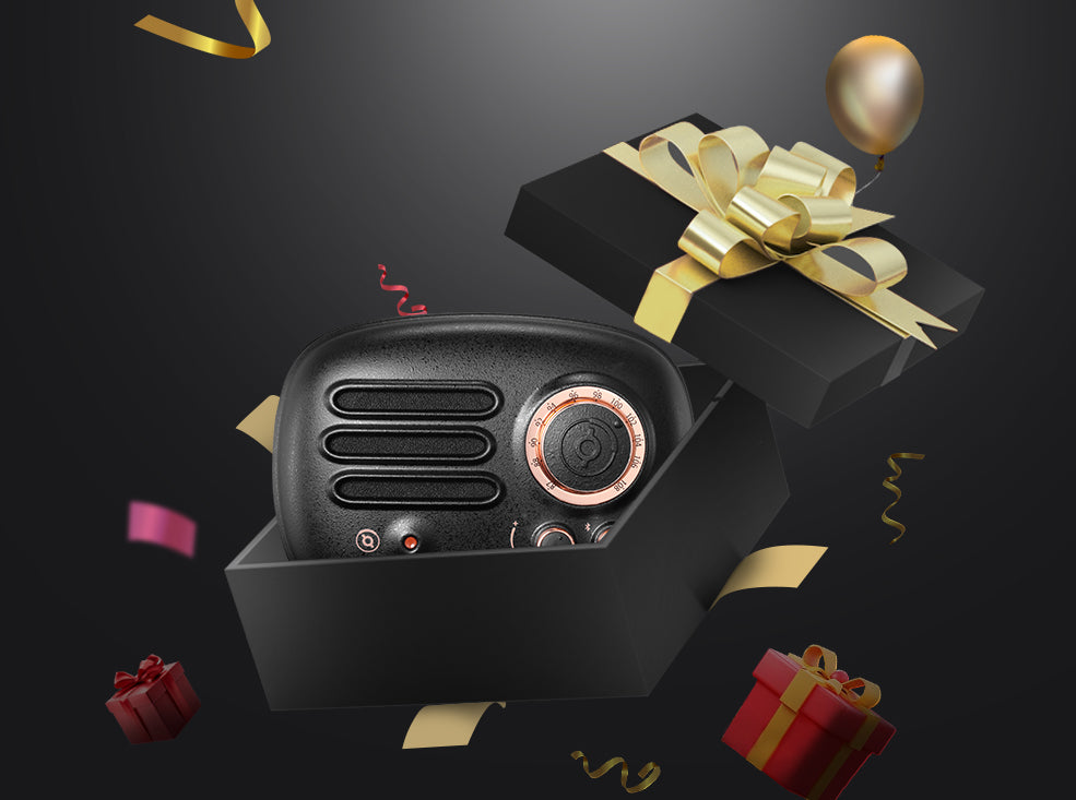 MUZEN Knight Black Portable FM Radio & Bluetooth Speaker