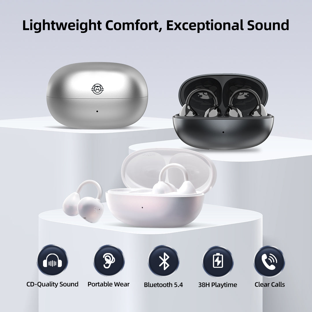 MUZEN Trickle クリップオンイヤフォン シルバー MUZEN Trickle Clip-On Earbuds | Muzen Audio