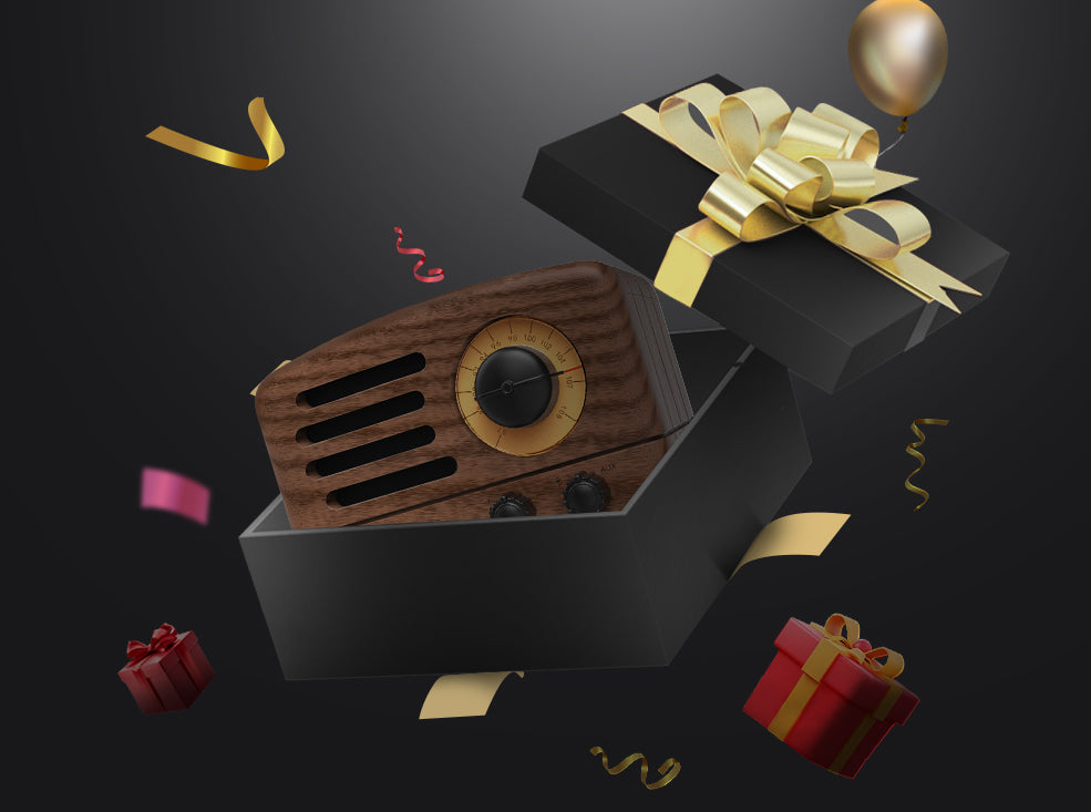 MUZEN OTR Wood and Utopia Retro Portable FM Radio Bluetooth Speaker