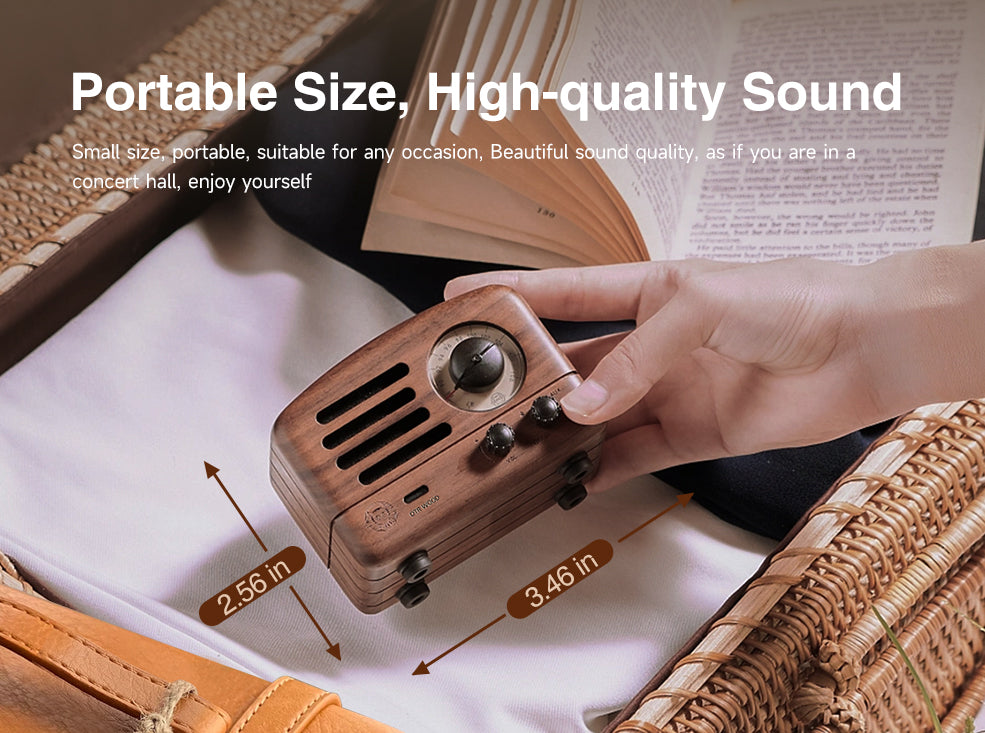 MUZEN OTR Wood and Utopia Retro Portable FM Radio Bluetooth Speaker