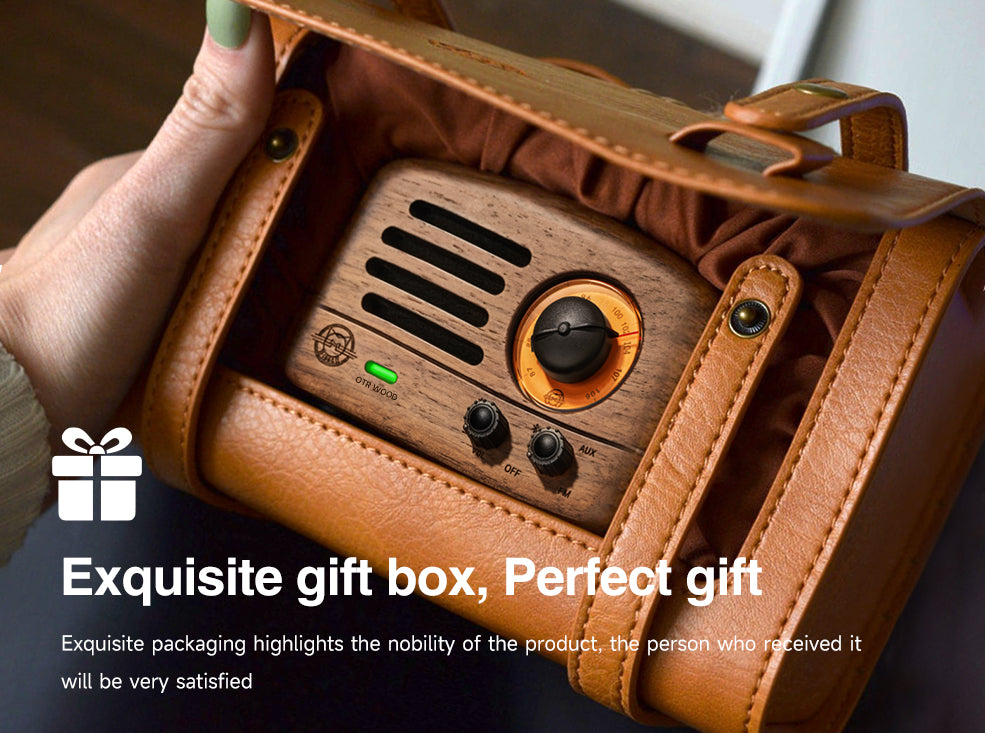 MUZEN OTR Wood and Utopia Retro Portable FM Radio Bluetooth Speaker